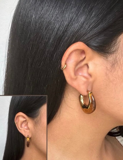 Tortoise Hoop Earring SS